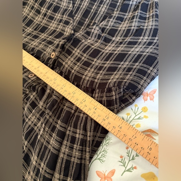 Urban Outfitters check tiered mini dress oversized long sleeve size small - Picture 9 of 12